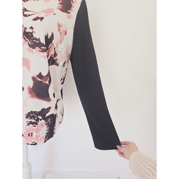 Ming Wang Multicolor Floral Button Front Cardigan Knit Long Sleeve Blouse Top S - Picture 8 of 11